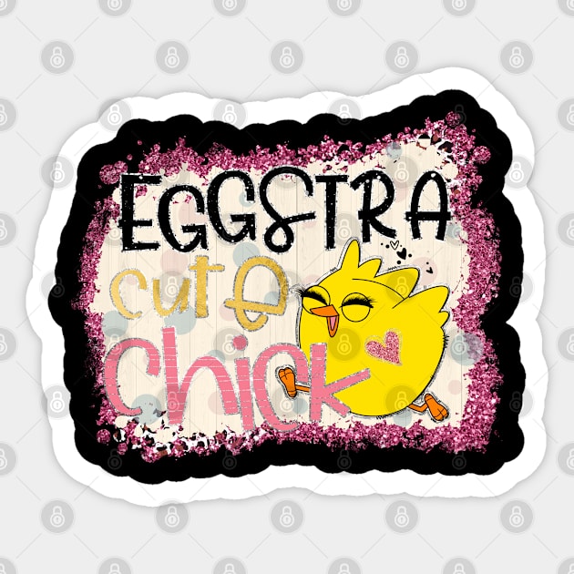 Eggstra Cute Chick Extra Cute Easter Sticker by DMMGear